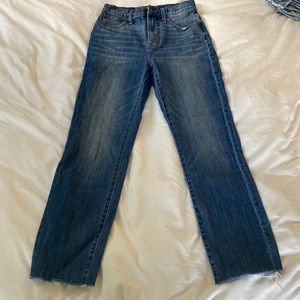 Madewell high rise vintage denim raw hem